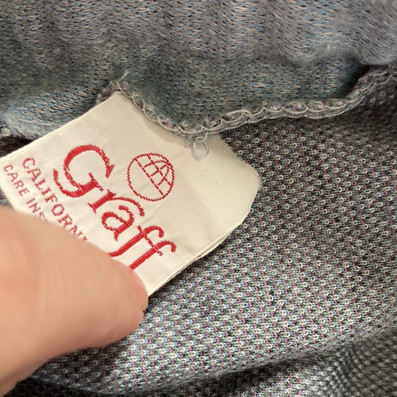 Vintage Graff Light Blue & Gray Skirt & Jacket Suit Set 10 - Picture 14 of 14